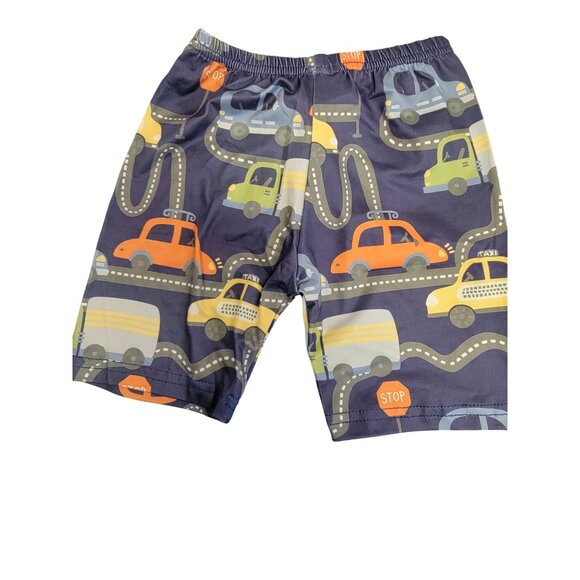 Toddler Boys 3T Car Print Elastic Waist Blue Shorts - Picture 3 of 3